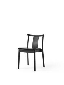Audo Copenhagen - Merkur, Dining Chair, Black Painted Oak Base, Black Painted Oak Backrest, Upholstered Seat PC1L, EU/US - CAL117 Foam, 0842 (Black), Dakar, Dakar, Nevotex
