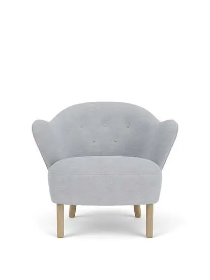 Audo Copenhagen - Ingeborg, Lounge Chair, Oak Legs, Upholstered With PC2T, Natural Oak, EU - HR Foam, 0751 (Blue), Fiord, Fiord, Kvadrat