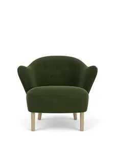 Audo Copenhagen - Ingeborg, Lounge Chair, Oak Legs, Upholstered With PC4T, Natural Oak, EU - HR Foam, 8205 (Dark Green), Grand Mohair, Grand Mohair, Danish Art Weaving