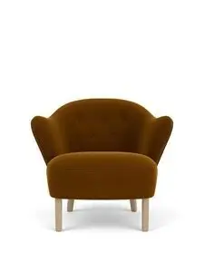 Audo - Ingeborg, Lounge Chair, Oak Legs, Upholstered With PC4T, Natural Oak, EU - HR Foam, 2600 (Brown), Grand Mohair, Grand Mohair, Danish Art Weaving