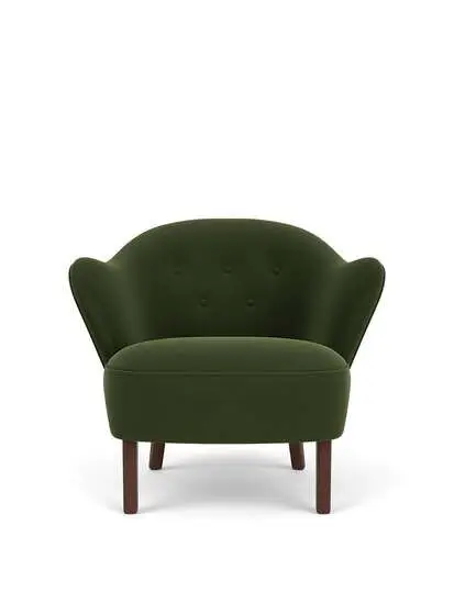 Audo Copenhagen - Ingeborg, Lounge Chair, Oak Legs, Upholstered With PC4T, Dark Stained Oak, EU - HR Foam, 8205 (Dark Green), Grand Mohair, Grand Mohair, Danish Art Weaving