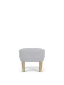 Audo Copenhagen - Ingeborg, Ottoman, Oak Legs, Upholstered With PC3T, Natural Oak, EU - HR Foam, 0751 (Blue), Fiord, Fiord, Kvadrat