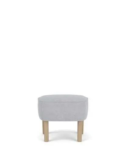 Audo Copenhagen - Ingeborg, Ottoman, Oak Legs, Upholstered With PC3T, Natural Oak, EU - HR Foam, 0751 (Blue), Fiord, Fiord, Kvadrat