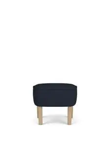 Audo Copenhagen - Ingeborg, Ottoman, Oak Legs, Upholstered With PC3T, Natural Oak, EU - HR Foam, 0782 (Blue), Fiord, Fiord, Kvadrat