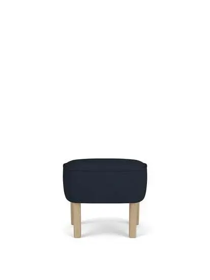 Audo Copenhagen - Ingeborg, Ottoman, Oak Legs, Upholstered With PC3T, Natural Oak, EU - HR Foam, 0782 (Blue), Fiord, Fiord, Kvadrat