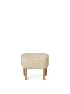 Audo Copenhagen - Ingeborg, Ottoman, Oak Legs, Upholstered With PC3T, Natural Oak, EU - HR Foam, 0001 (Beige), Zero, Zero, Sahco, Kvadrat