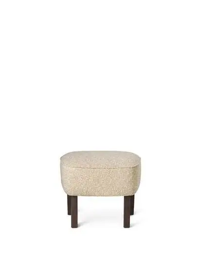 Audo Copenhagen - Ingeborg, Ottoman, Oak Legs, Upholstered With PC3T, Dark Stained Oak, EU - HR Foam, 0001 (Beige), Zero, Zero, Sahco, Kvadrat