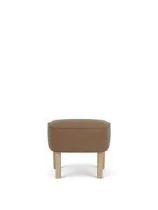 Audo Copenhagen - Ingeborg, Ottoman, Oak Legs, Upholstered With PC4T, Natural Oak, EU - HR Foam, 1103 (Brown), Grand Mohair, Grand Mohair, Danish Art Weaving