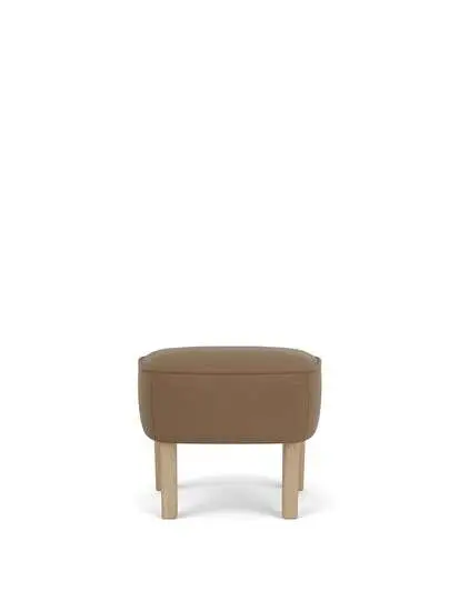 Audo Copenhagen - Ingeborg, Ottoman, Oak Legs, Upholstered With PC4T, Natural Oak, EU - HR Foam, 1103 (Brown), Grand Mohair, Grand Mohair, Danish Art Weaving