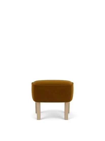 Audo Copenhagen - Ingeborg, Ottoman, Oak Legs, Upholstered With PC4T, Natural Oak, EU - HR Foam, 2600 (Brown), Grand Mohair, Grand Mohair, Danish Art Weaving