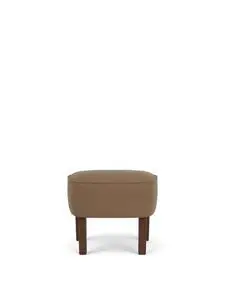 Audo Copenhagen - Ingeborg, Ottoman, Oak Legs, Upholstered With PC4T, Dark Stained Oak, EU - HR Foam, 1103 (Brown), Grand Mohair, Grand Mohair, Danish Art Weaving