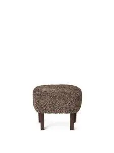 Audo Copenhagen - Ingeborg, Ottoman, Oak Legs, Upholstered With PC3L, Dark Stained Oak, EU - HR Foam, Sheepskin Curly (Sahara), Sheepskin Curly, Skandilock