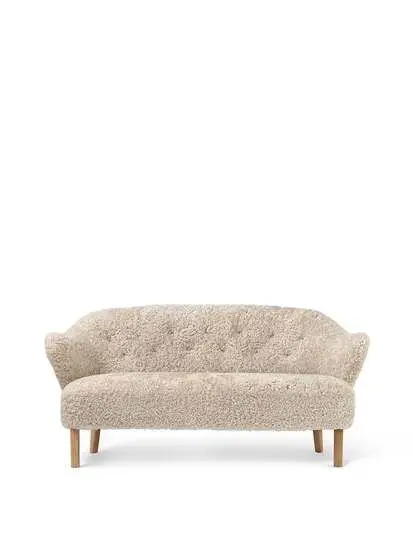 Audo Copenhagen - Ingeborg, Sofa, Oak Legs, Upholstered With PC3L, Natural Oak, EU - HR Foam, Sheepskin Curly (Moonlight), Sheepskin Curly, Skandilock