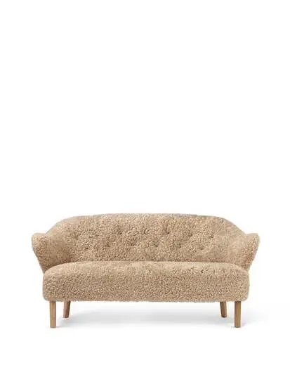 Audo Copenhagen - Ingeborg, Sofa, Oak Legs, Upholstered With PC3L, Natural Oak, EU - HR Foam, Sheepskin Curly (Honey), Sheepskin Curly, Skandilock