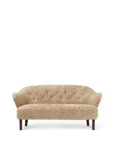 Audo Copenhagen - Ingeborg, Sofa, Oak Legs, Upholstered With PC3L, Dark Stained Oak, EU - HR Foam, Sheepskin Curly (Honey), Sheepskin Curly, Skandilock