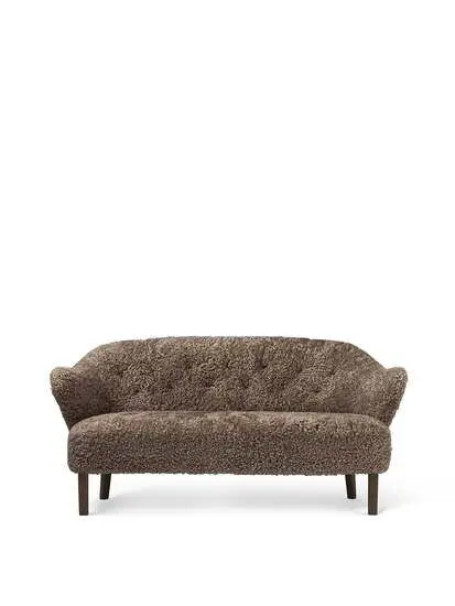 Audo Copenhagen - Ingeborg, Sofa, Oak Legs, Upholstered With PC3L, Dark Stained Oak, EU - HR Foam, Sheepskin Curly (Sahara), Sheepskin Curly, Skandilock