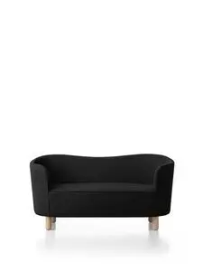 Audo Copenhagen - Mingle, Sofa, Oak Legs, Upholstered With PC3T, Natural Oak, EU - HR Foam, 0182 (Black), Vidar, Vidar, Kvadrat
