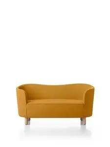 Audo Copenhagen - Mingle, Sofa, Oak Legs, Upholstered With PC3T, Natural Oak, EU - HR Foam, 0472 (Orange), Vidar, Vidar, Kvadrat