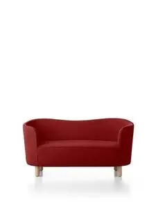 Audo Copenhagen - Mingle, Sofa, Oak Legs, Upholstered With PC3T, Natural Oak, EU - HR Foam, 0582 (Red), Vidar, Vidar, Kvadrat