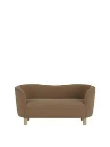 Audo Copenhagen - Mingle, Sofa, Oak Legs, Upholstered With PC4T, Natural Oak, EU - HR Foam, 1103 (Brown), Grand Mohair, Grand Mohair, Danish Art Weaving