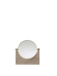 Audo Copenhagen - Pepe Marble Mirror, Brass / Wood Grain Marble