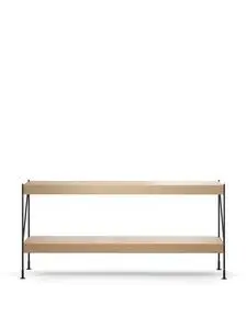 Audo Copenhagen - Zet, Storage System, H70, L150, Black Steel Base, Natural Oak Shelf