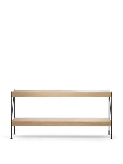 Audo Copenhagen - Zet, Storage System, H70, L150, Black Steel Base, Natural Oak Shelf