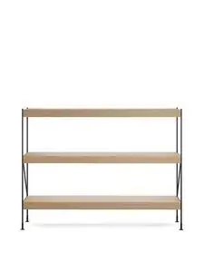 Audo Copenhagen - Zet, Storage System, H114, L150, Black Steel Base, Natural Oak Shelf