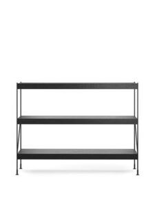 Audo Copenhagen - Zet, Storage System, H114, L150, Black Steel Base, Black Oak Shelf