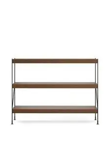 Audo Copenhagen - Zet, Storage System, H114, L150, Black Steel Base, Dark Stained Oak Shelf