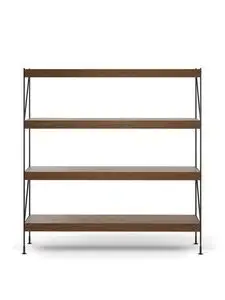 Audo Copenhagen - Zet, Storage System, H158, L150, Black Steel Base, Dark Stained Oak Shelf