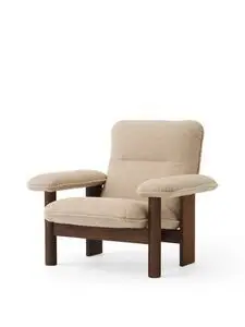 Audo Copenhagen - Brasilia Lounge Chair, Solid Dark Stained Oak, PC0T, EU/US - CAL117 Foam, 02 (Beige), Bouclé, Bouclé, Audo