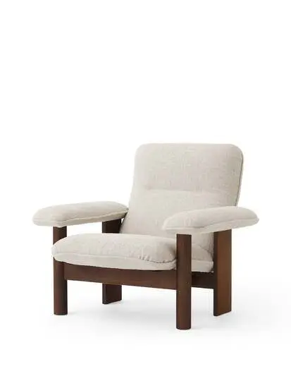 Audo Copenhagen - Brasilia Lounge Chair, Solid Walnut Base, PC2T, EU/US - CAL117 Foam, 0011 (White), Moss, Moss, Sahco, Kvadrat