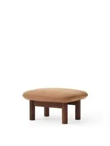 Audo Copenhagen - Brasilia Ottoman, Solid Dark Stained Oak Base, PC2L, EU/US - CAL117 Foam, 21004 (Beige), Dunes, Dunes, Sørensen Leather