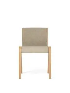 Audo Copenhagen - Ready, Dining Chair, Oak Base, Upholstered Front, PC0T, Natural Oak, EU/US - CAL117 Foam, 02 (Beige), Bouclé, Bouclé, Audo