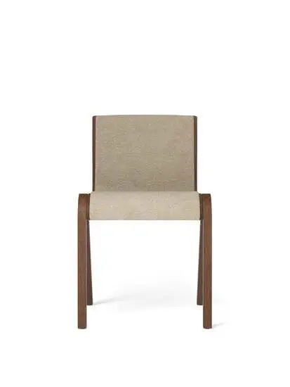 Audo Copenhagen - Ready, Dining Chair, Oak Base, Upholstered Front, PC0T, Red Stained Oak, EU/US - CAL117 Foam, 02 (Beige), Bouclé, Bouclé, Audo