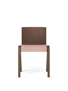 Audo Copenhagen - Ready Dining Chair, Oak Base, Upholstered Front, PC2T, Red Stained Oak, EU/US - CAL117 Foam, 0356 (Brown), Canvas, Canvas, Kvadrat