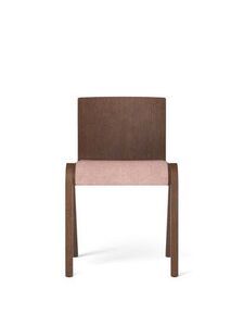 Audo Copenhagen - Ready Dining Chair, Oak Base, Upholstered Front, PC2T, Red Stained Oak, EU/US - CAL117 Foam, 0356 (Brown), Canvas, Canvas, Kvadrat