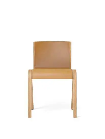 Audo Copenhagen - Ready Dining Chair, Oak Base, Upholstered Front, PC1L, Natural Oak, EU/US - CAL117 Foam, 0250 (Cognac), Dakar, Dakar, Nevotex