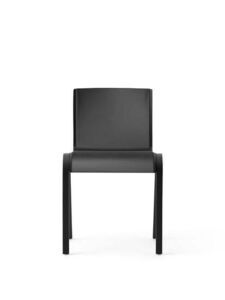 Audo Copenhagen - Ready Dining Chair, Oak Base, Upholstered Front, PC1L, Black Painted Oak, EU/US - CAL117 Foam, 0842 (Black), Dakar, Dakar, Nevotex