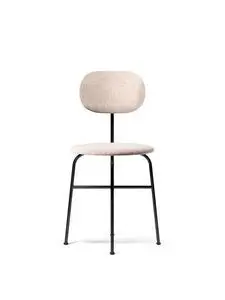Audo Copenhagen - Afteroom Plus, Dining Chair, Steel Base, Upholstered Seat and Back PC1T, Black Base, EU/US - CAL117 Foam, 0222 Maple (Beige), Maple, Kvadrat