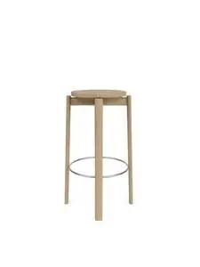 Audo Copenhagen - Passage Bar Stool, Natural Oak, Stainless Steel Ring