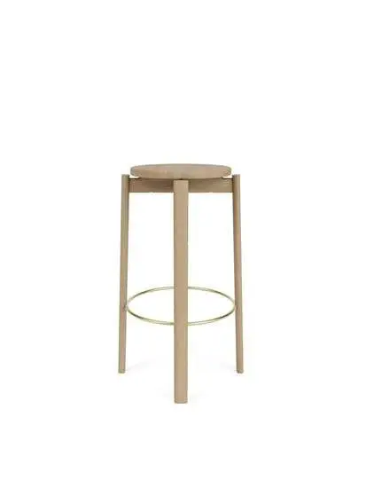 Audo Copenhagen - Passage Bar Stool, Natural Oak, Brass Ring