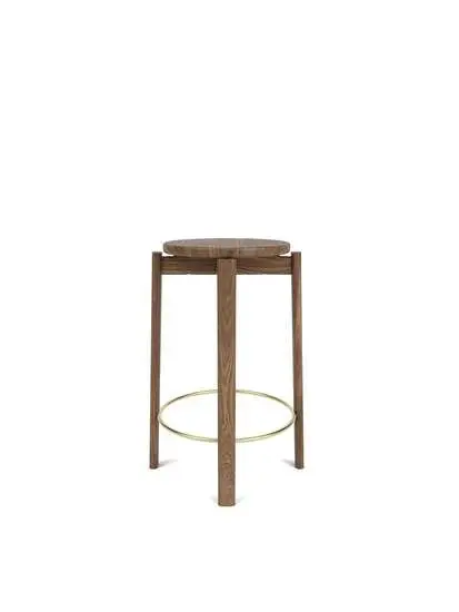 Audo Copenhagen - Passage Counter Stool, Walnut, Brass Ring