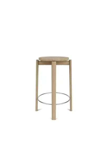 Audo Copenhagen - Passage Counter Stool, Natural Oak, Stainless Steel Ring