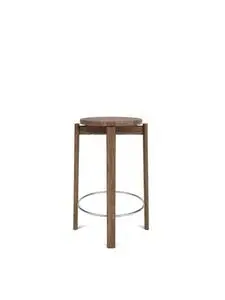 Audo Copenhagen - Passage Counter Stool, Walnut, Stainless Steel Ring