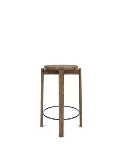 Audo Copenhagen - Passage Counter Stool, Walnut, Black Ring