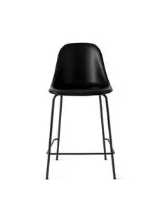 Audo Copenhagen - Harbour Side Counter Chair, Steel Base, Seat Height 65cm, Upholstered Shell PC1L, Black Base, EU/US - CAL117 Foam, 0842 (Black), Dakar, Dakar, Nevotex