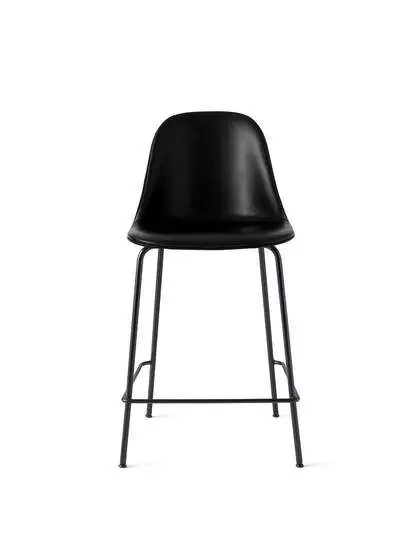 Audo Copenhagen - Harbour Side Counter Chair, Steel Base, Seat Height 65cm, Upholstered Shell PC1L, Black Base, EU/US - CAL117 Foam, 0842 (Black), Dakar, Dakar, Nevotex