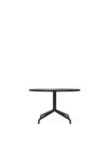 Audo Copenhagen - Harbour Column, Lounge Table, Ø80 x H:50 cm, Black Steel Star Base, Charcoal Linoleum Top